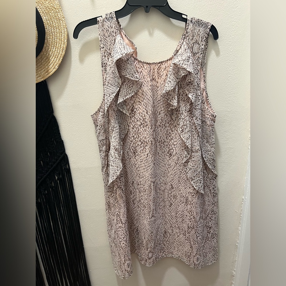 Pink and white snake skin print shift dress.